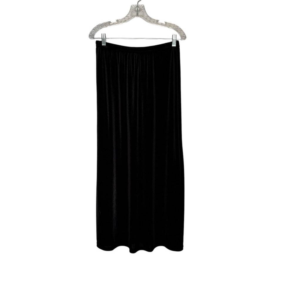 Women’s Vintage Fiore Size Large Black Velvet Elastic Waist Maxi Skirt